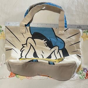 Donald Duck Happy Mad Canvas Tote Bag - Casual Everyday Carry